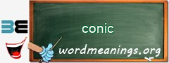 WordMeaning blackboard for conic